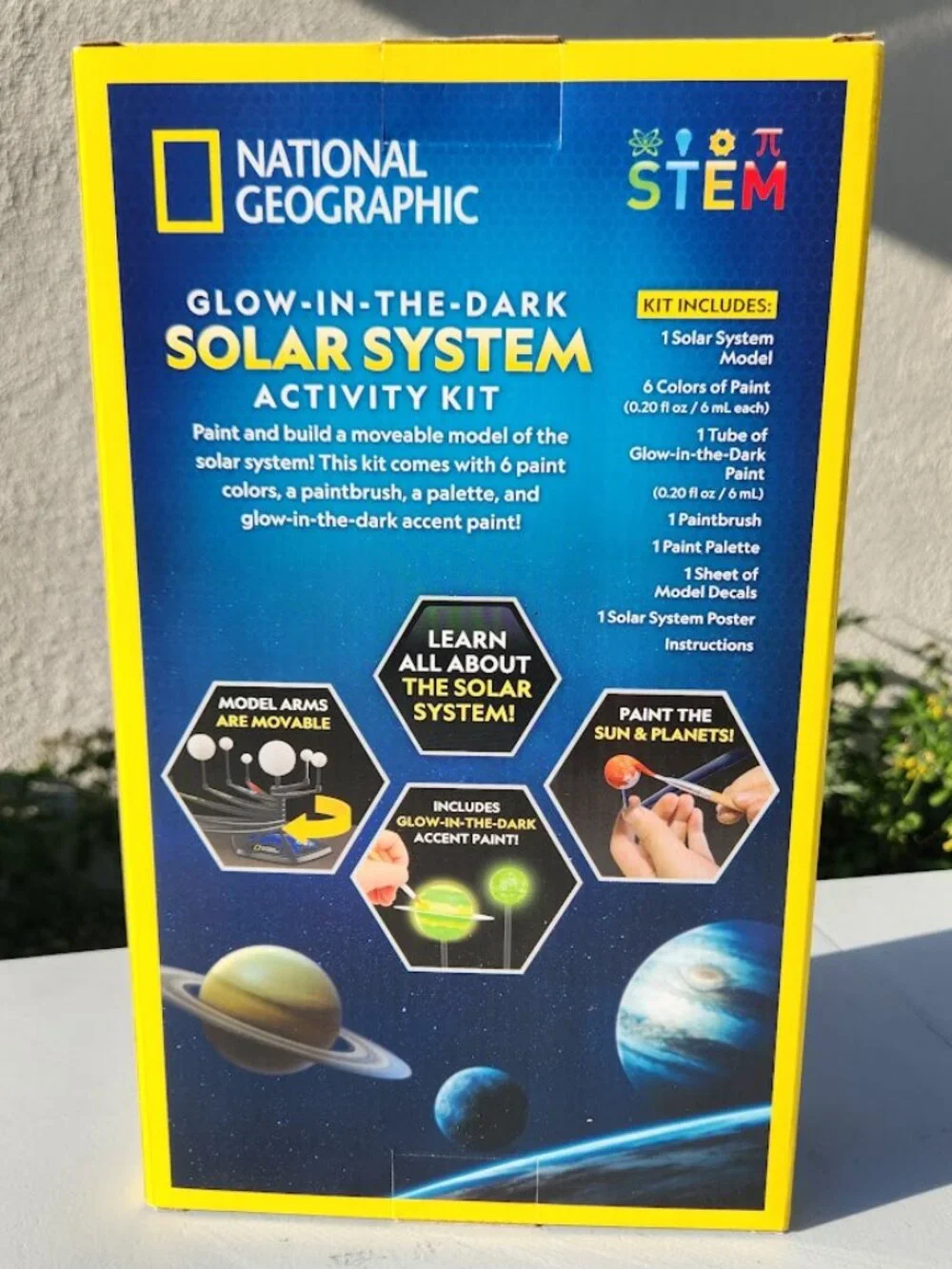 New National Geographic Glow-in-the-Dark Solar System Model Kit for Kids - Build